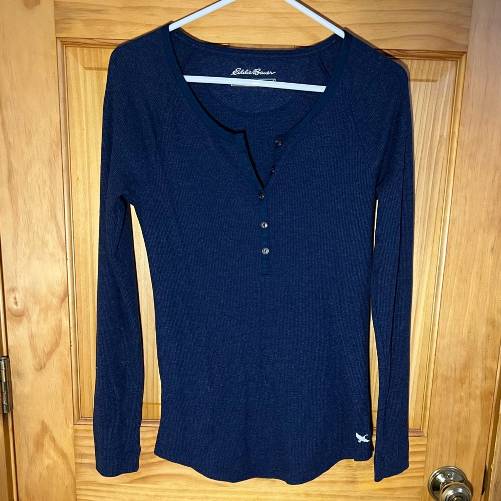 Eddie Bauer Henley Long Sleeve Top Women’s Size Small